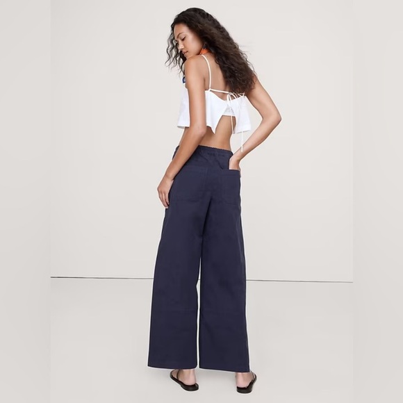 NWT! Banana Republic Navy Blue Mid-Rise Relaxed Painter Pull-On Pant - Multiple - Picture 2 of 7